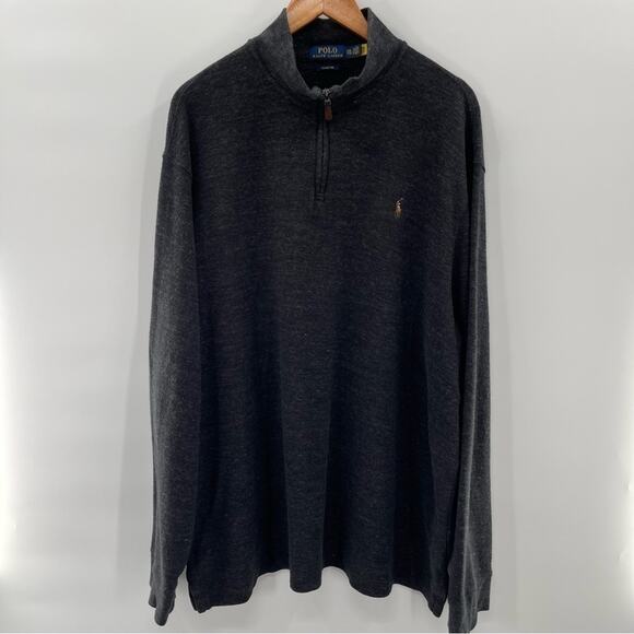 Polo Ralph Lauren Other - Polo Ralph Lauren Men's Gray Cotton Quarter Zip Sweatshirt Comfy Normcore XXL